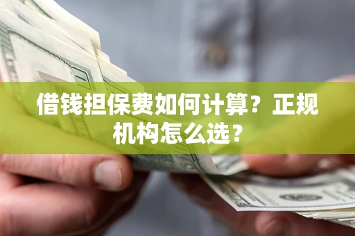济南借钱担保费如何计算？正规机构怎么选？