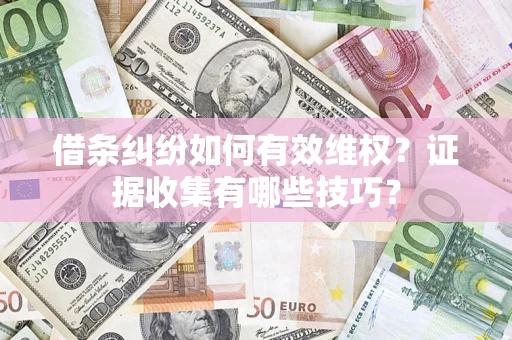 济南借条纠纷如何有效维权？证据收集有哪些技巧？